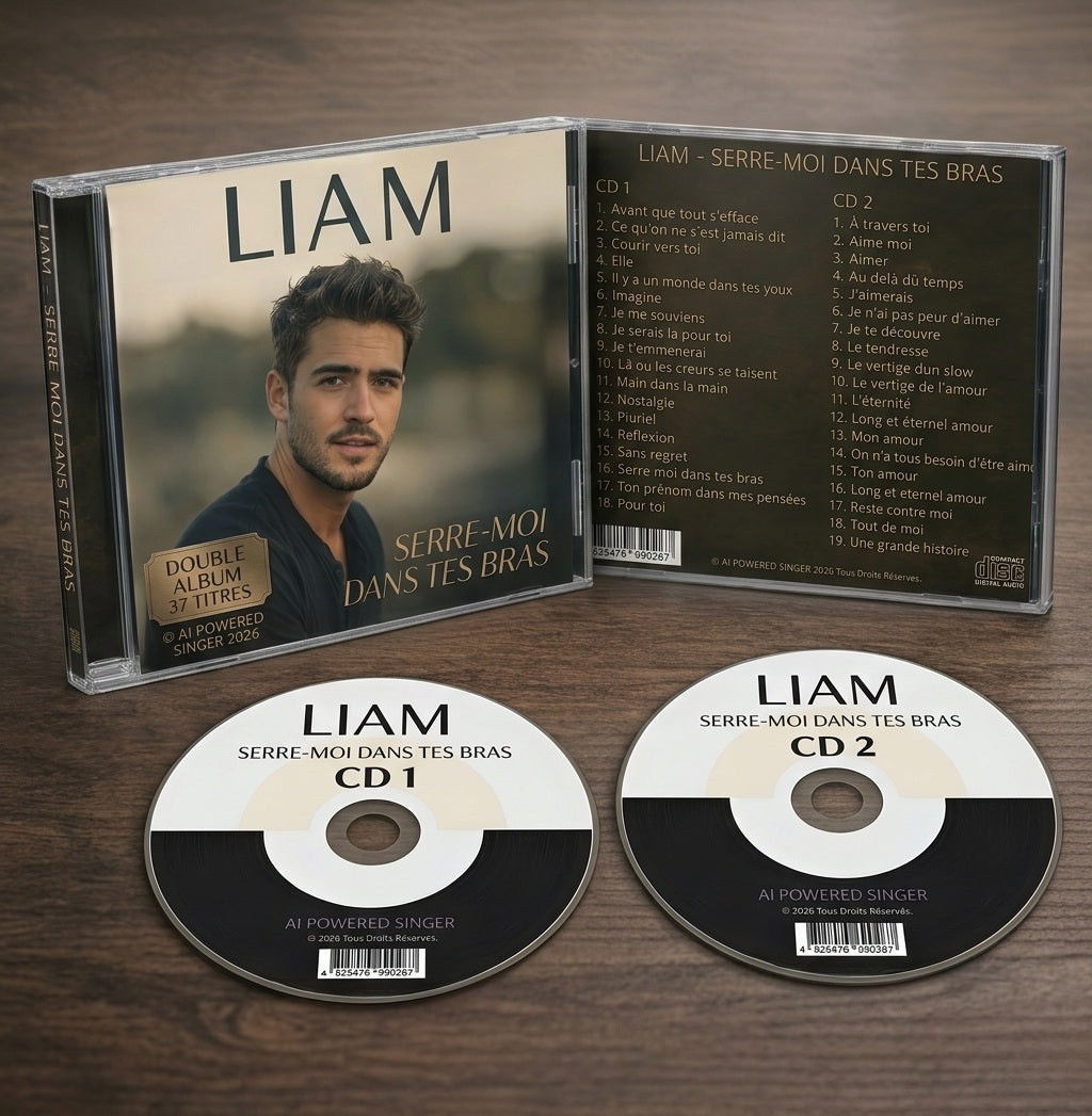Liam - Serre-moi dans tes bras, Double Album, 37 Titres, Pop Romantique, Musique Française, 2 CD